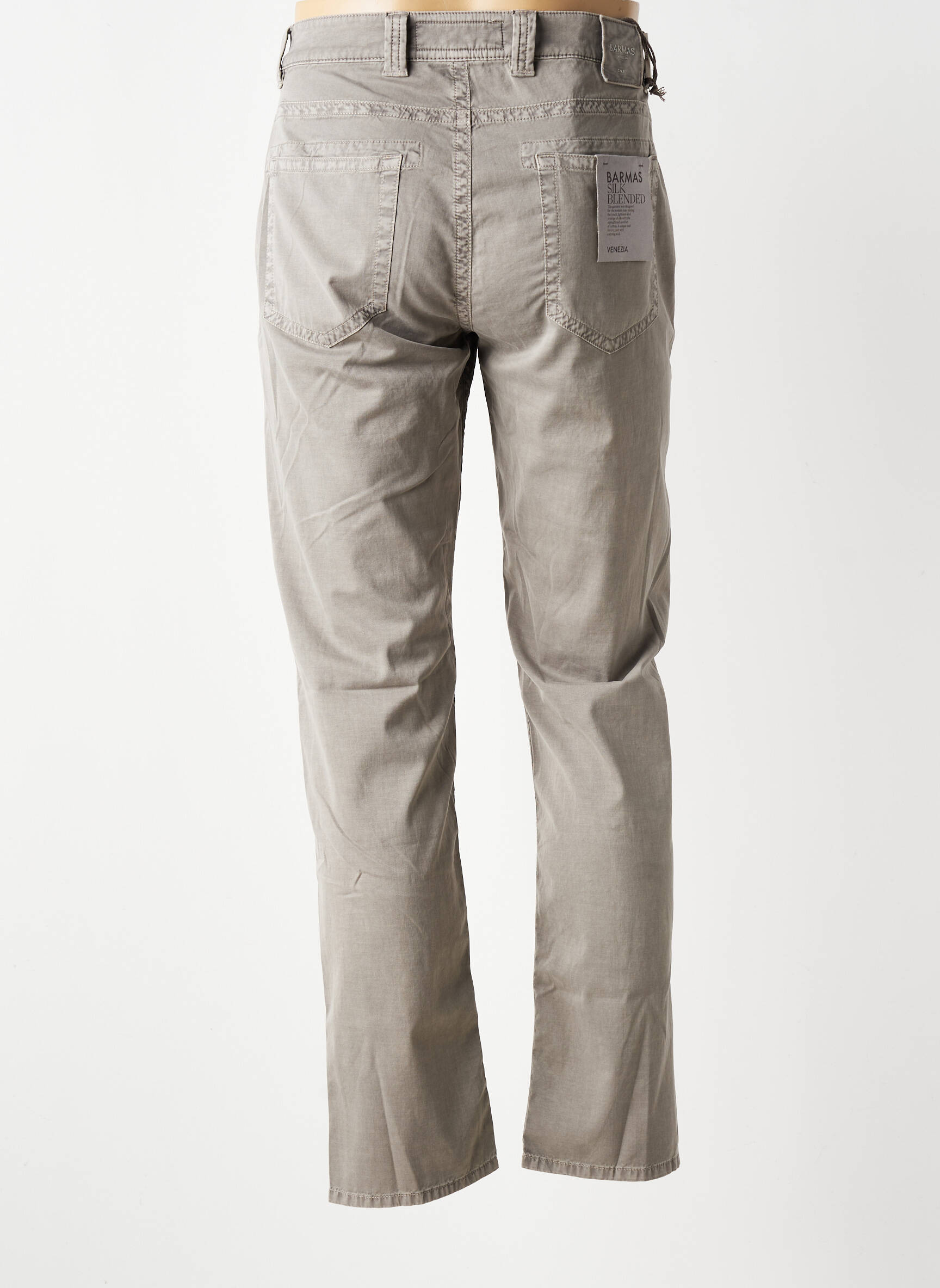 Pantalon slim tissage popeline taille normale gris BARMAS homme