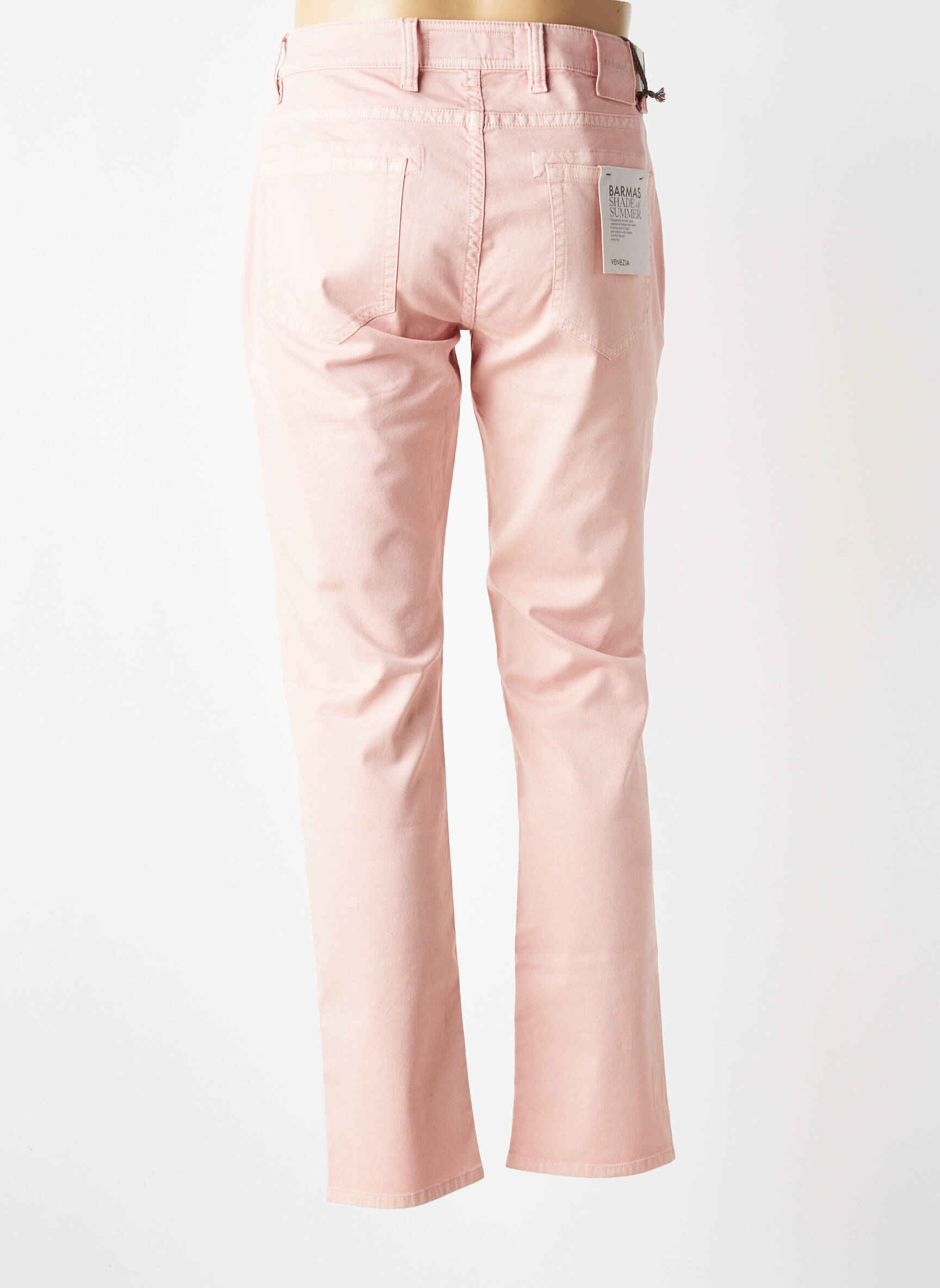 Jeans coupe slim stretch taille normale rose BARMAS homme