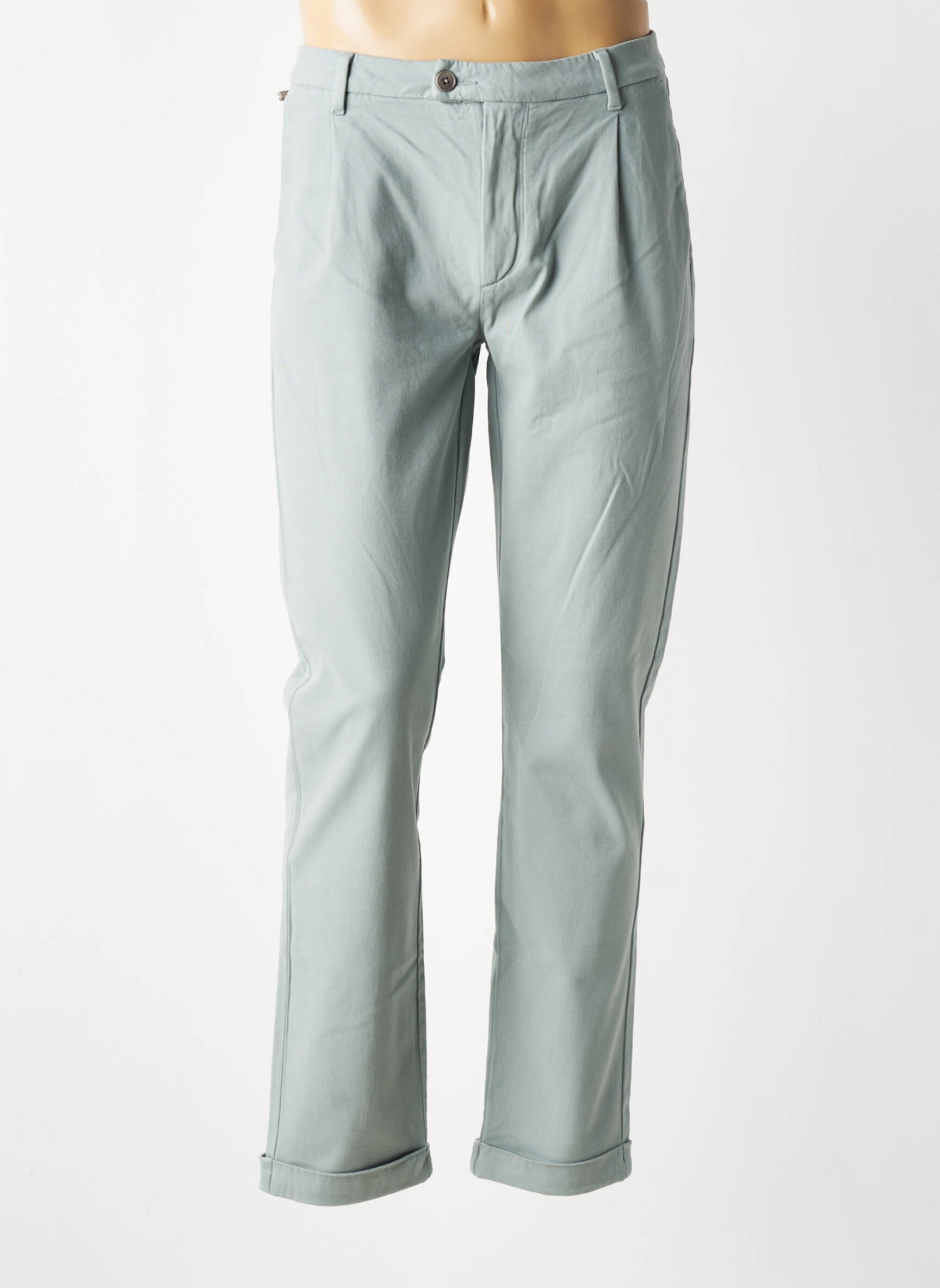 Pantalon chino tissage popeline taille normale vert BARMAS homme
