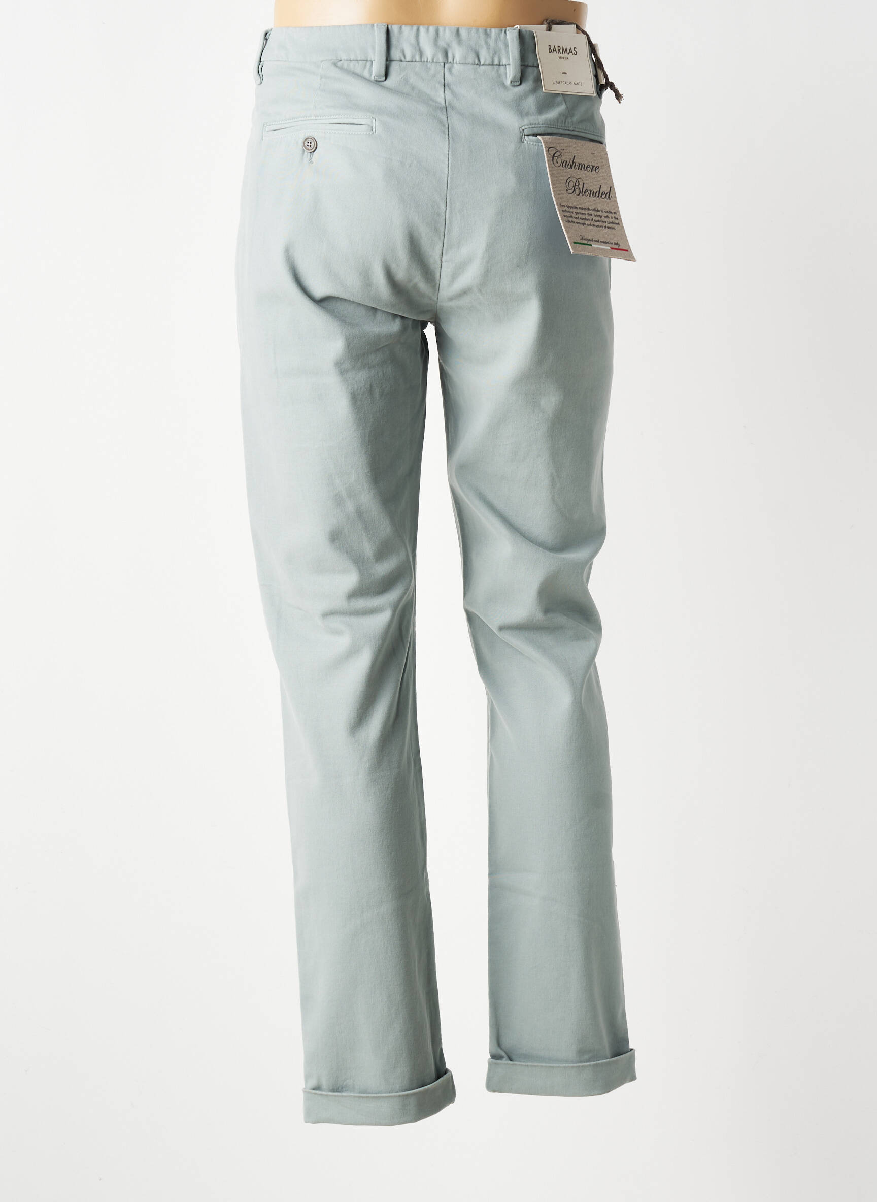 Pantalon chino tissage popeline taille normale vert BARMAS homme