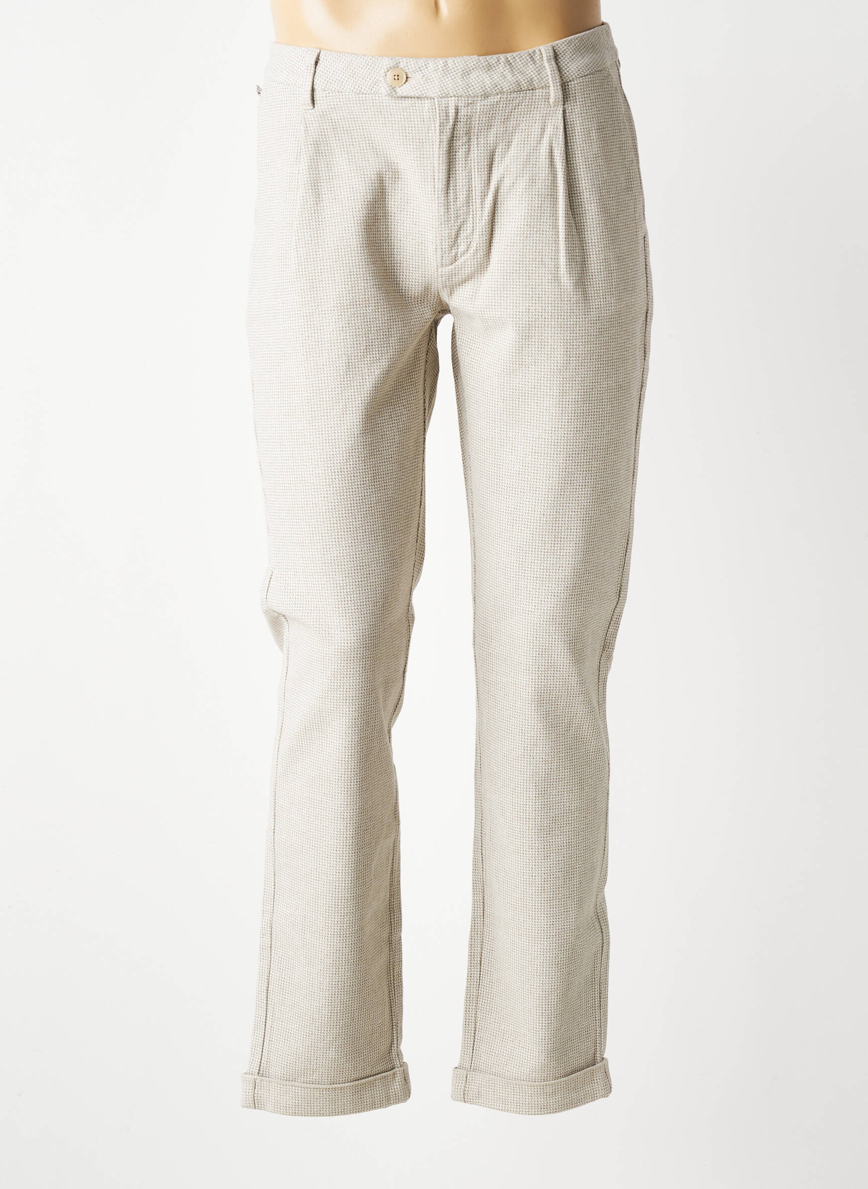 Pantalon chino stretch taille normale beige BARMAS homme