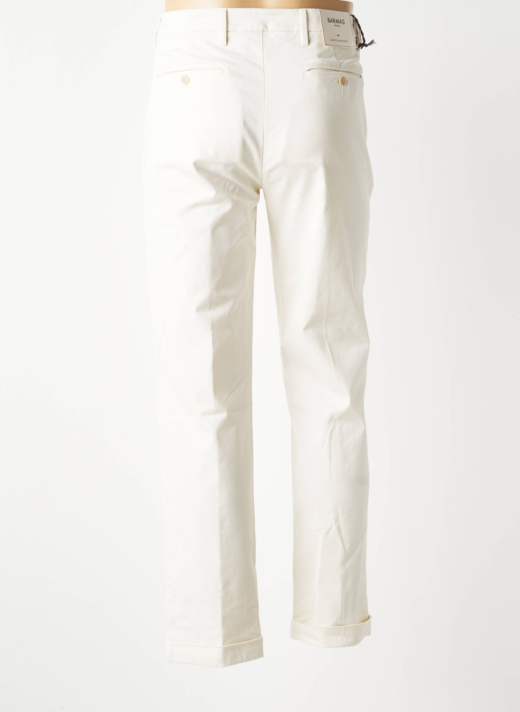 Pantalon chino tissage popeline taille normale beige BARMAS homme