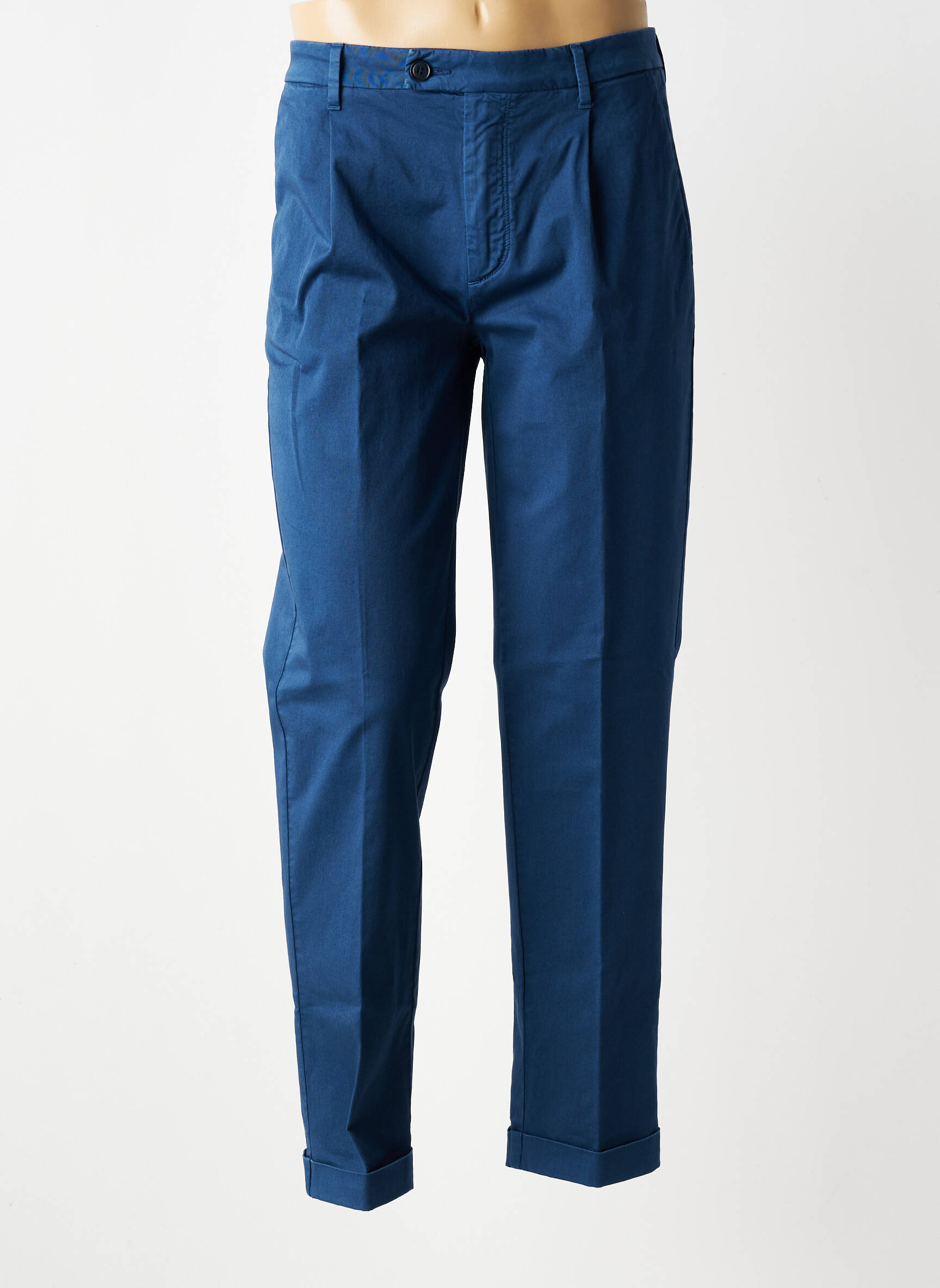 Pantalon chino tissage popeline taille normale bleu BARMAS homme