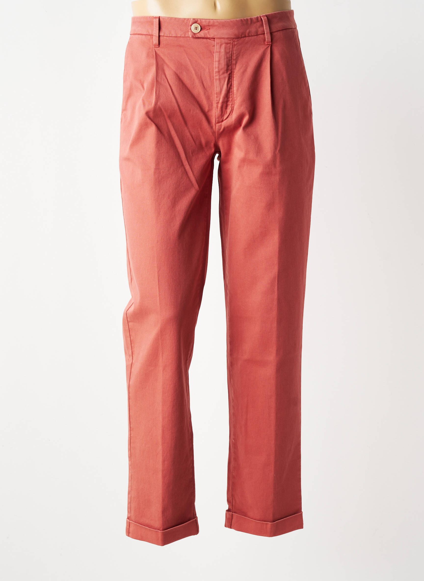 Pantalon chino tissage popeline taille normale orange BARMAS homme