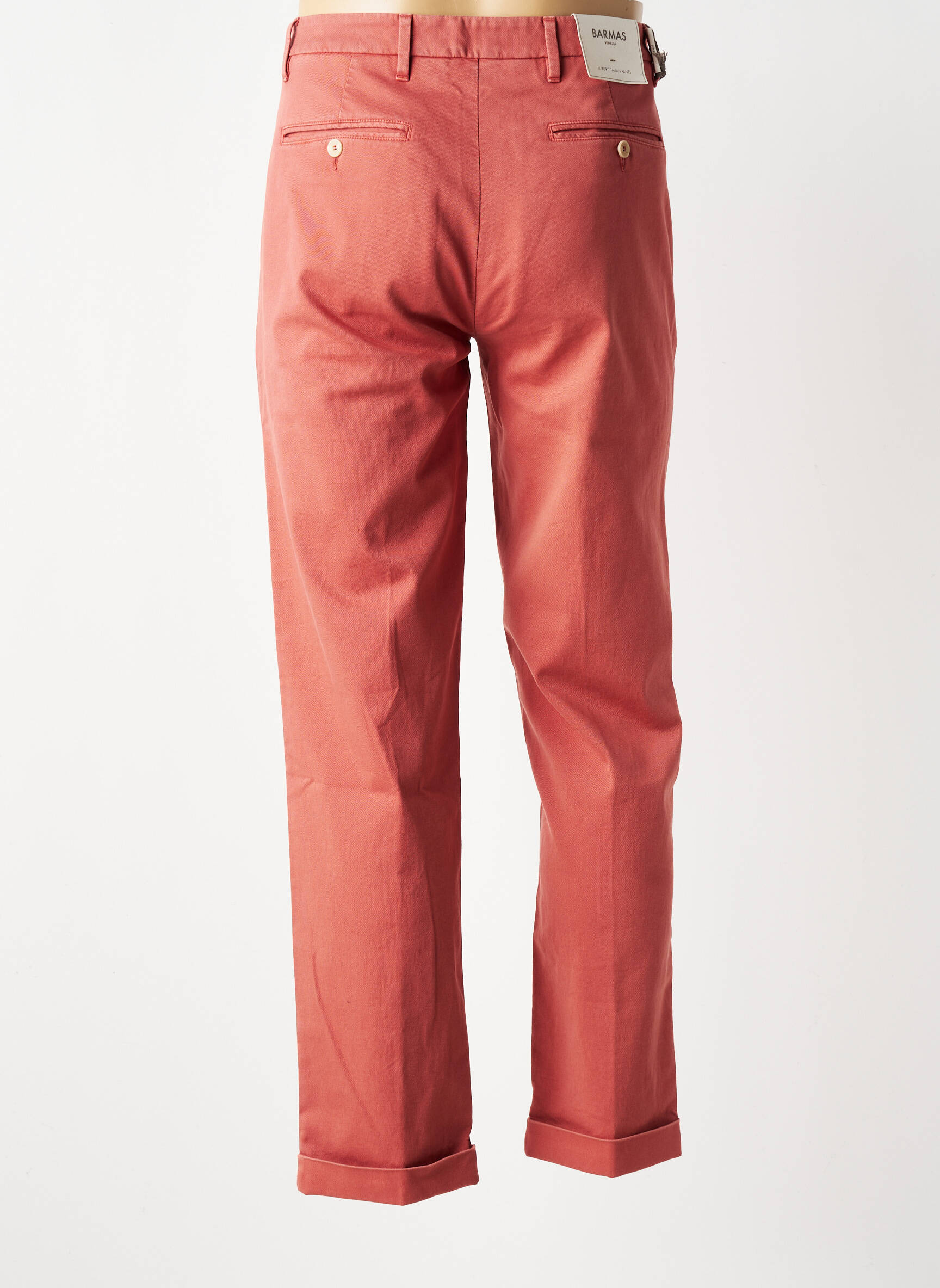 Pantalon chino tissage popeline taille normale orange BARMAS homme