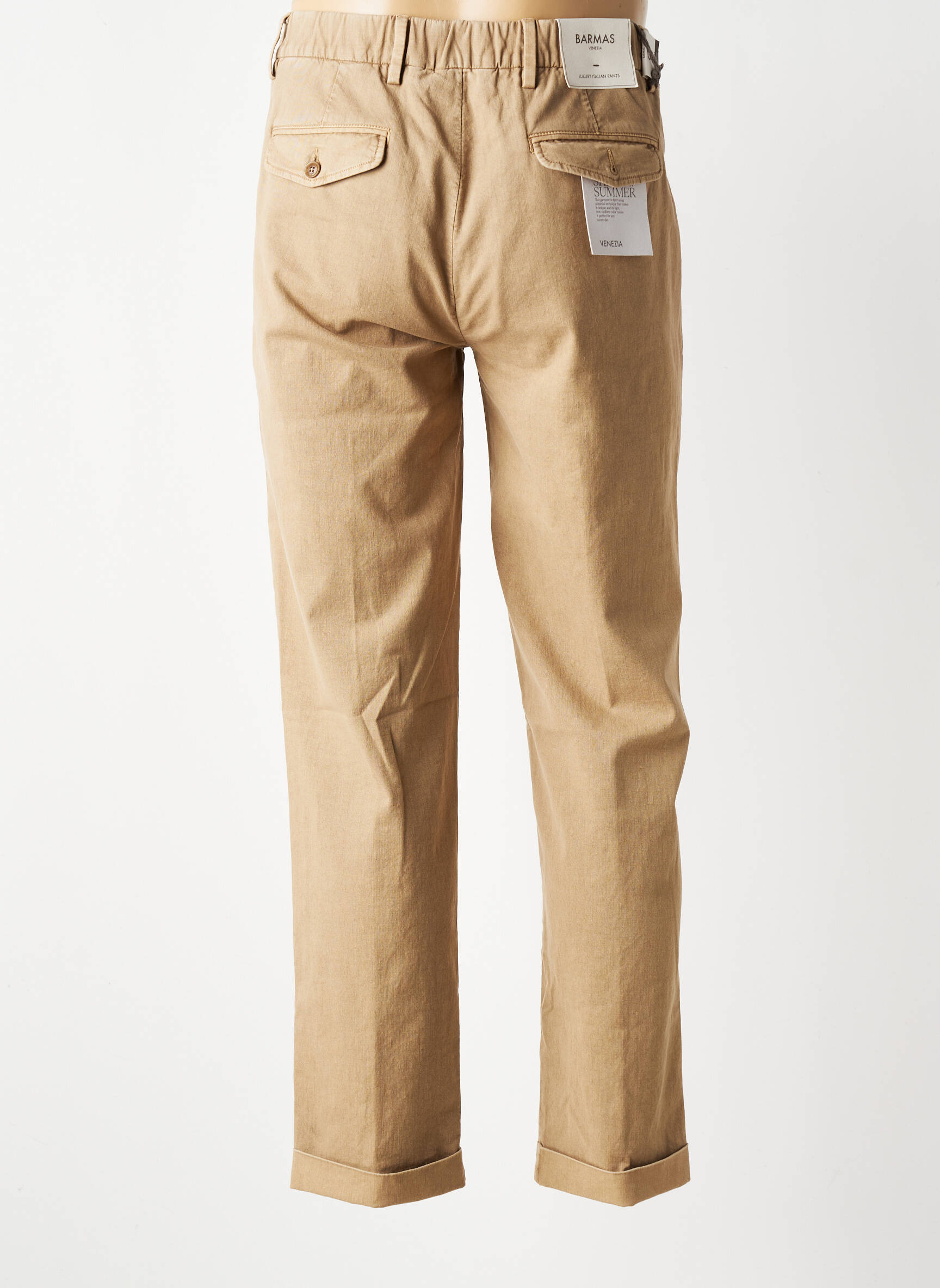 Pantalon chino tissage popeline taille normale marron BARMAS homme