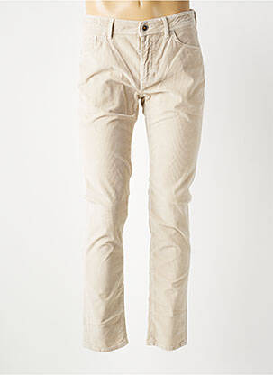 Pantalon slim fermeture zippée sous rabat boutonné beige BARMAS homme