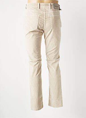 Pantalon slim fermeture zippée sous rabat boutonné beige BARMAS homme