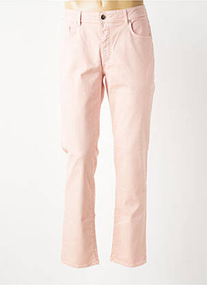 Pantalon slim fermeture zippée sous rabat boutonné rose BARMAS homme