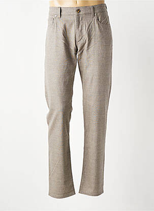 Pantalon slim fermeture zippée sous rabat boutonné beige BARMAS homme