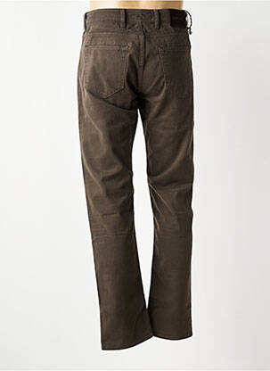 Pantalon slim fermeture zippée sous rabat boutonné marron BARMAS homme