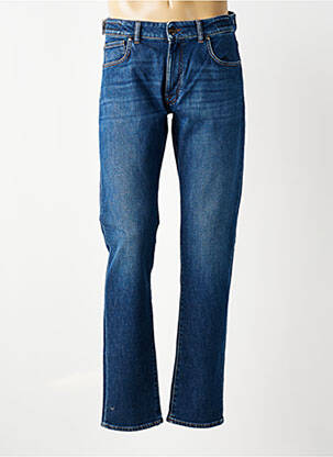 Jeans coupe slim fermeture zippée sous rabat boutonné bleu BARMAS homme
