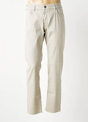 Pantalon slim fermeture zippée sous rabat boutonné beige BARMAS homme