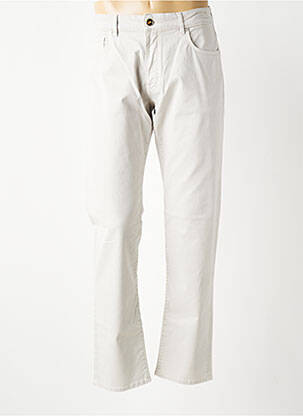 Pantalon slim fermeture zippée sous rabat boutonné beige BARMAS homme