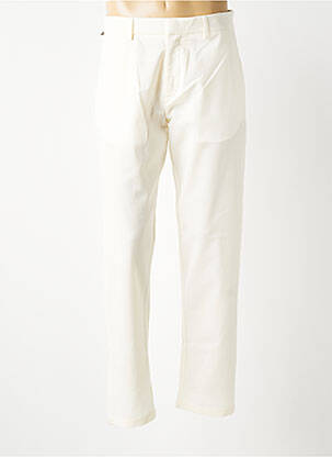 Pantalon slim fermeture zippée sous rabat avec crochet beige BARMAS homme