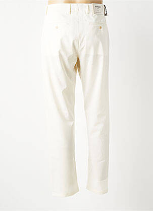 Pantalon slim fermeture zippée sous rabat avec crochet beige BARMAS homme