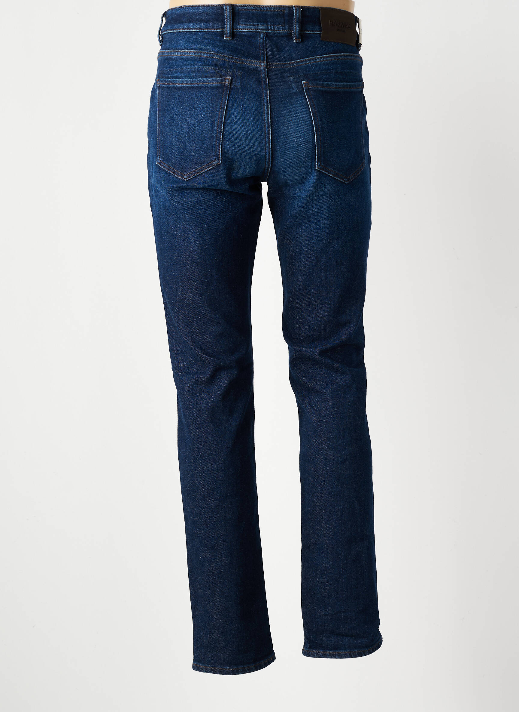 Jeans coupe droite fermeture zippée sous rabat boutonné bleu BARMAS homme