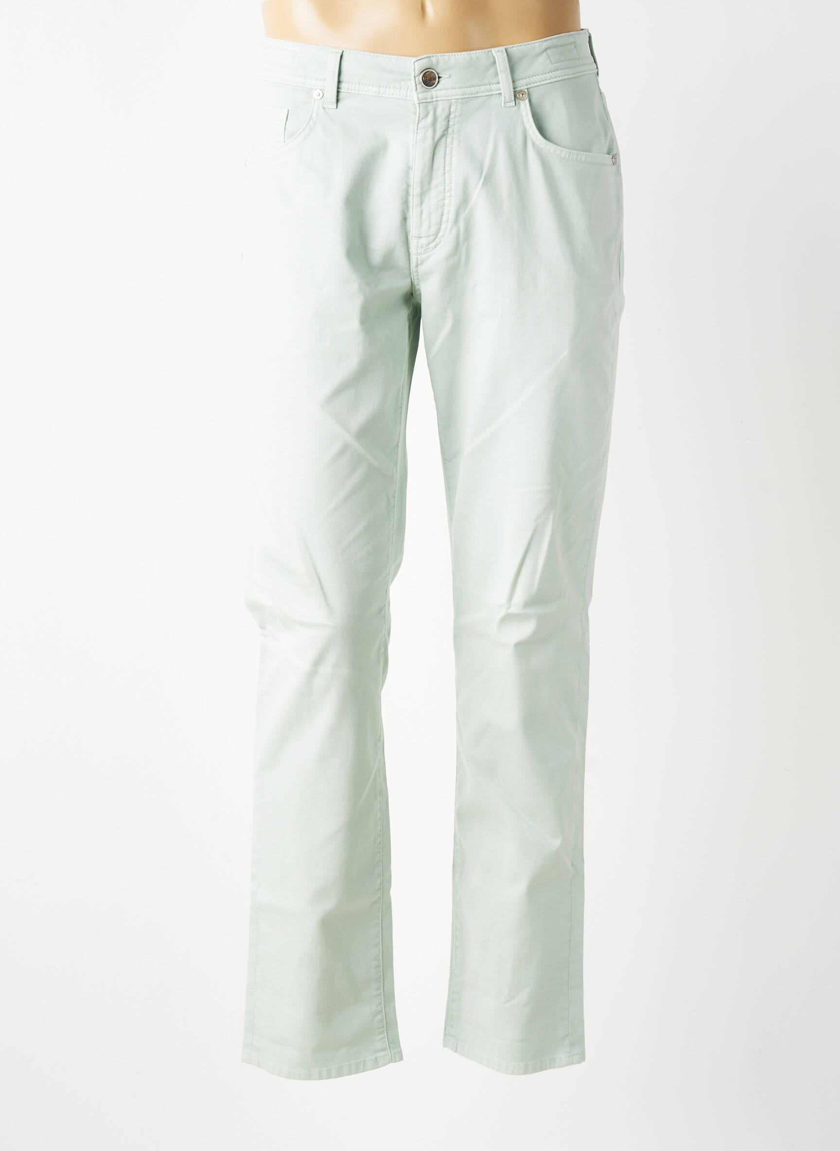 Pantalon slim fermeture zippée sous rabat boutonné bleu BARMAS homme
