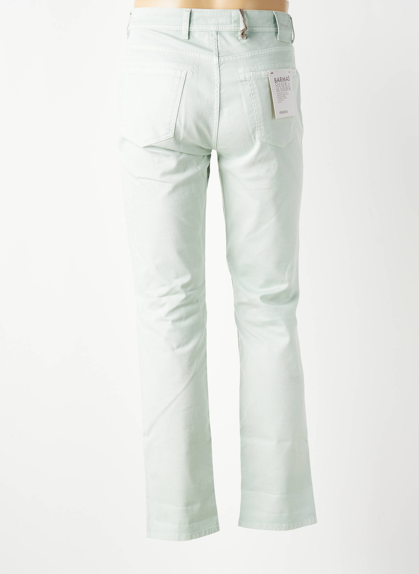 Pantalon slim fermeture zippée sous rabat boutonné bleu BARMAS homme