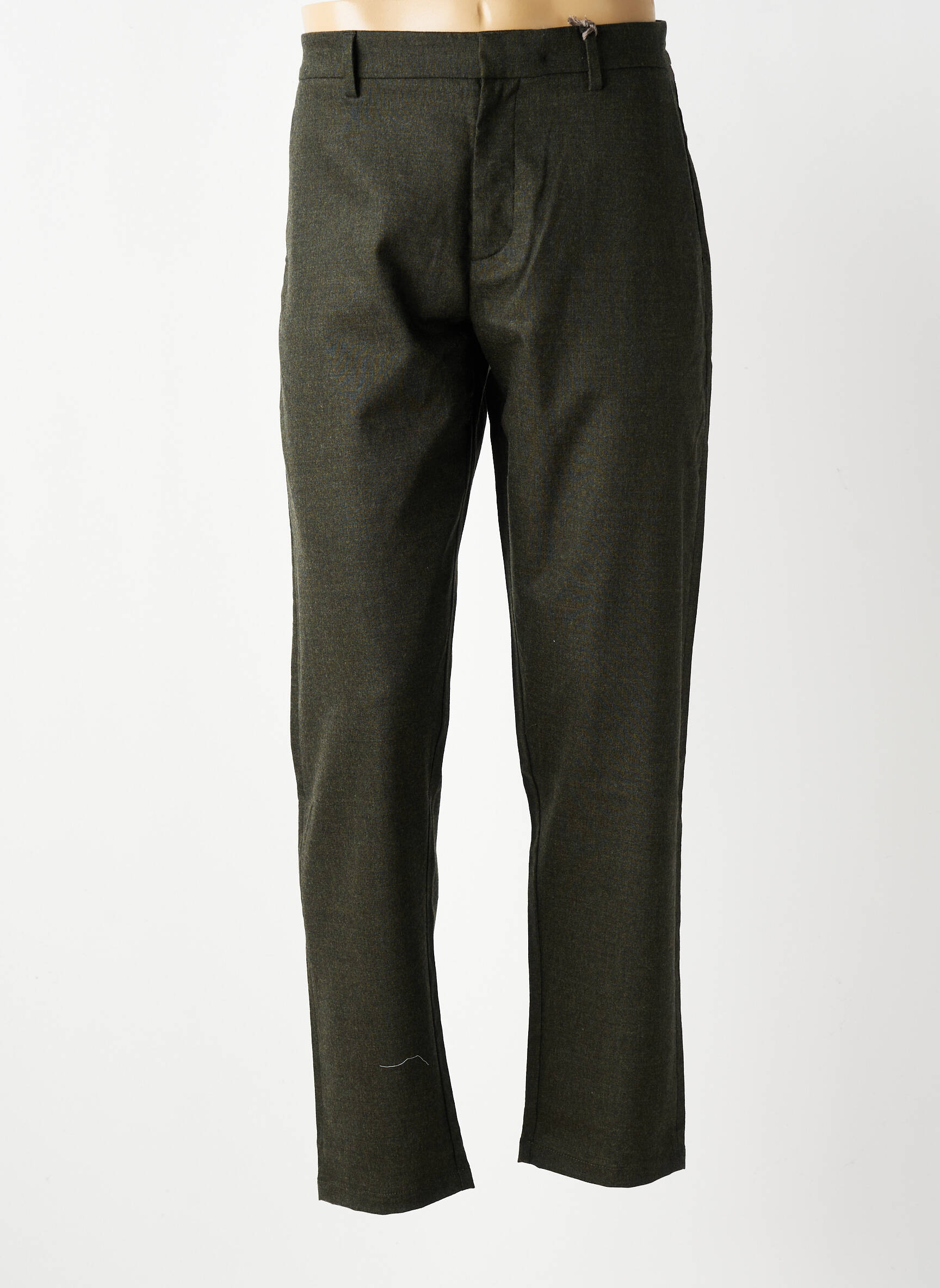 Pantalon slim fermeture zippée sous rabat avec crochet vert BARMAS homme