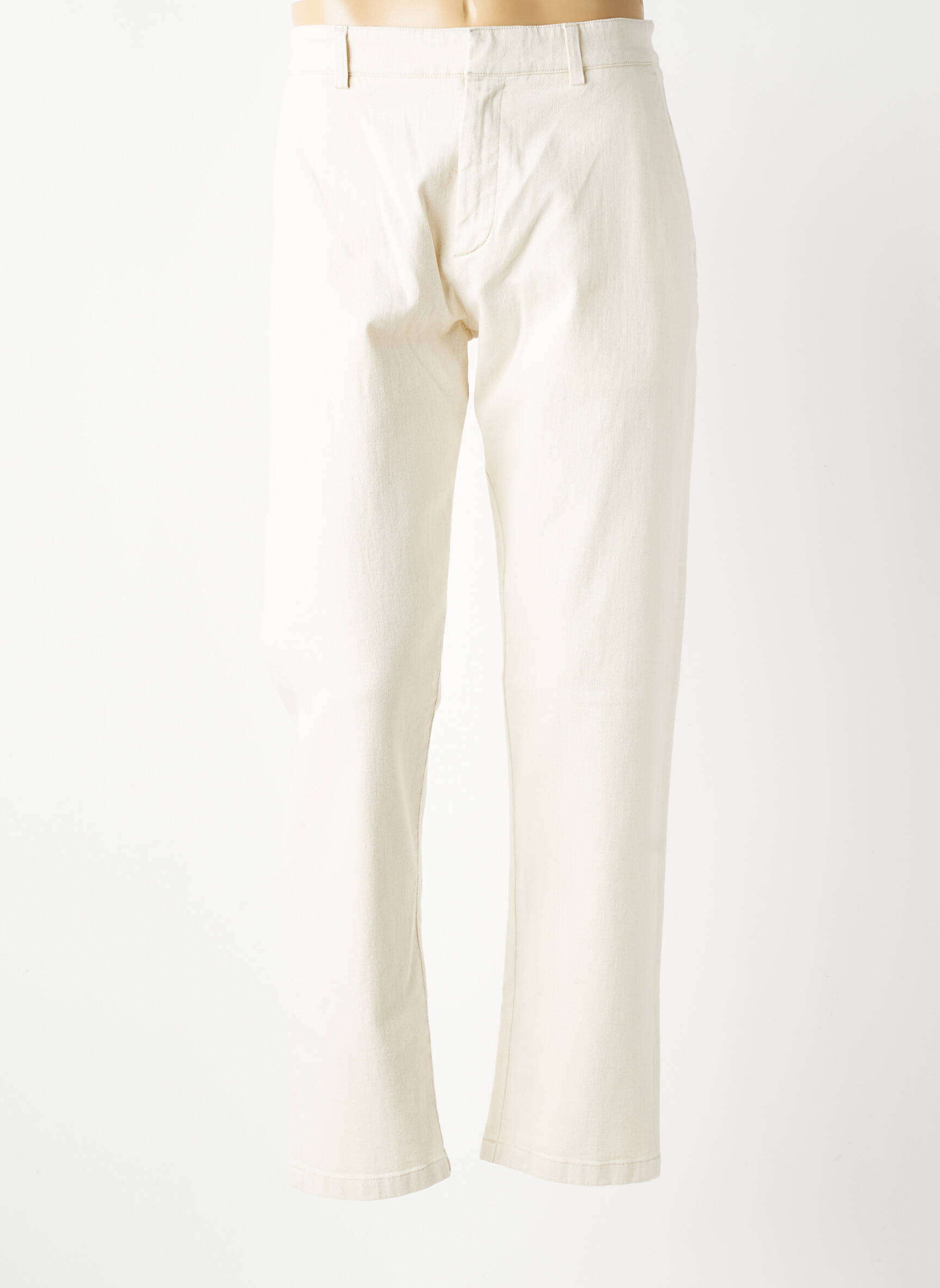 Pantalon slim fermeture zippée sous rabat boutonné beige BARMAS homme