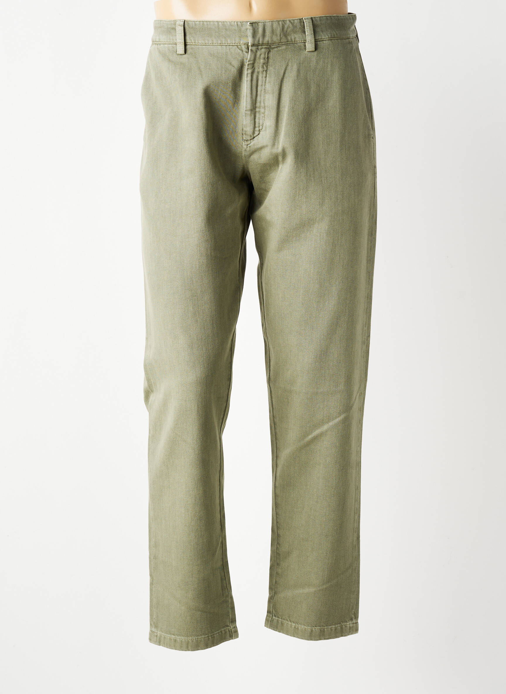 Pantalon droit fermeture zippée sous rabat avec crochet vert BARMAS homme