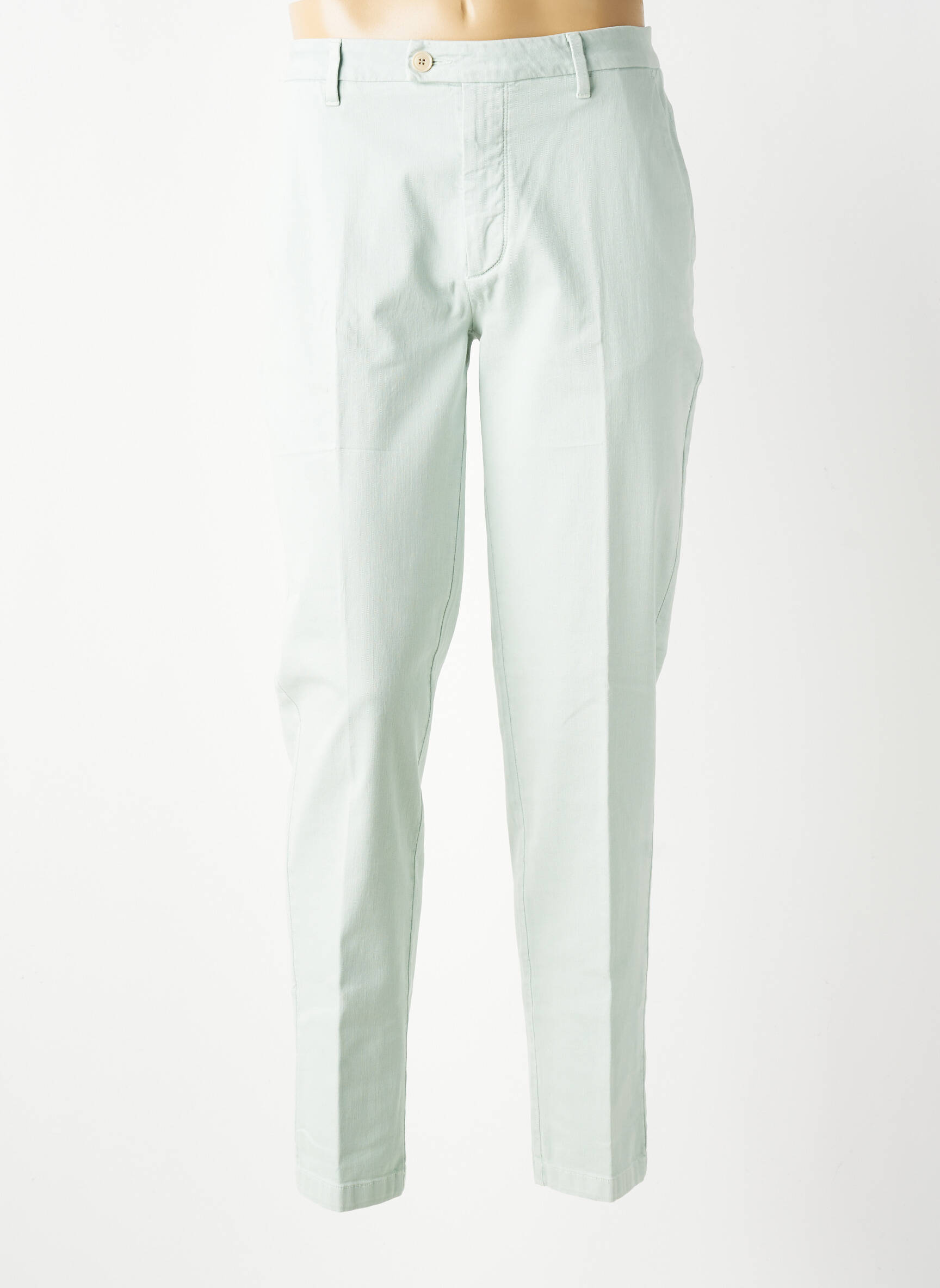 Pantalon slim fermeture zippée sous rabat boutonné vert BARMAS homme
