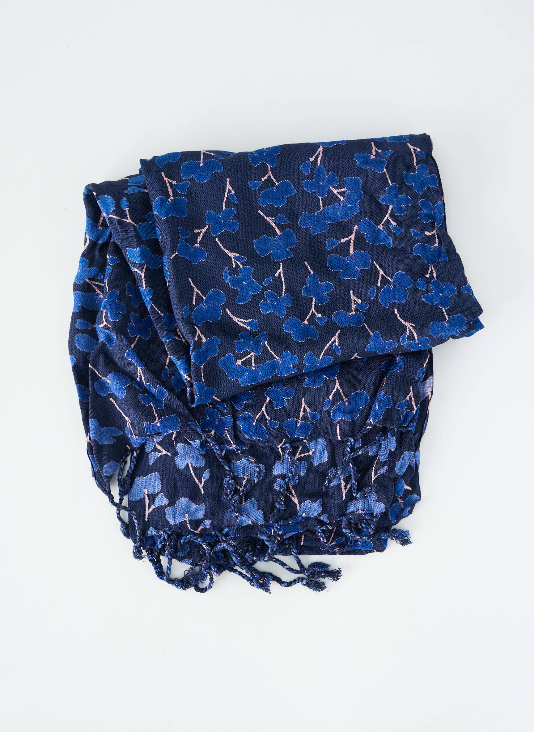 Foulard tissage popeline bleu THE BLUE TURBAN femme