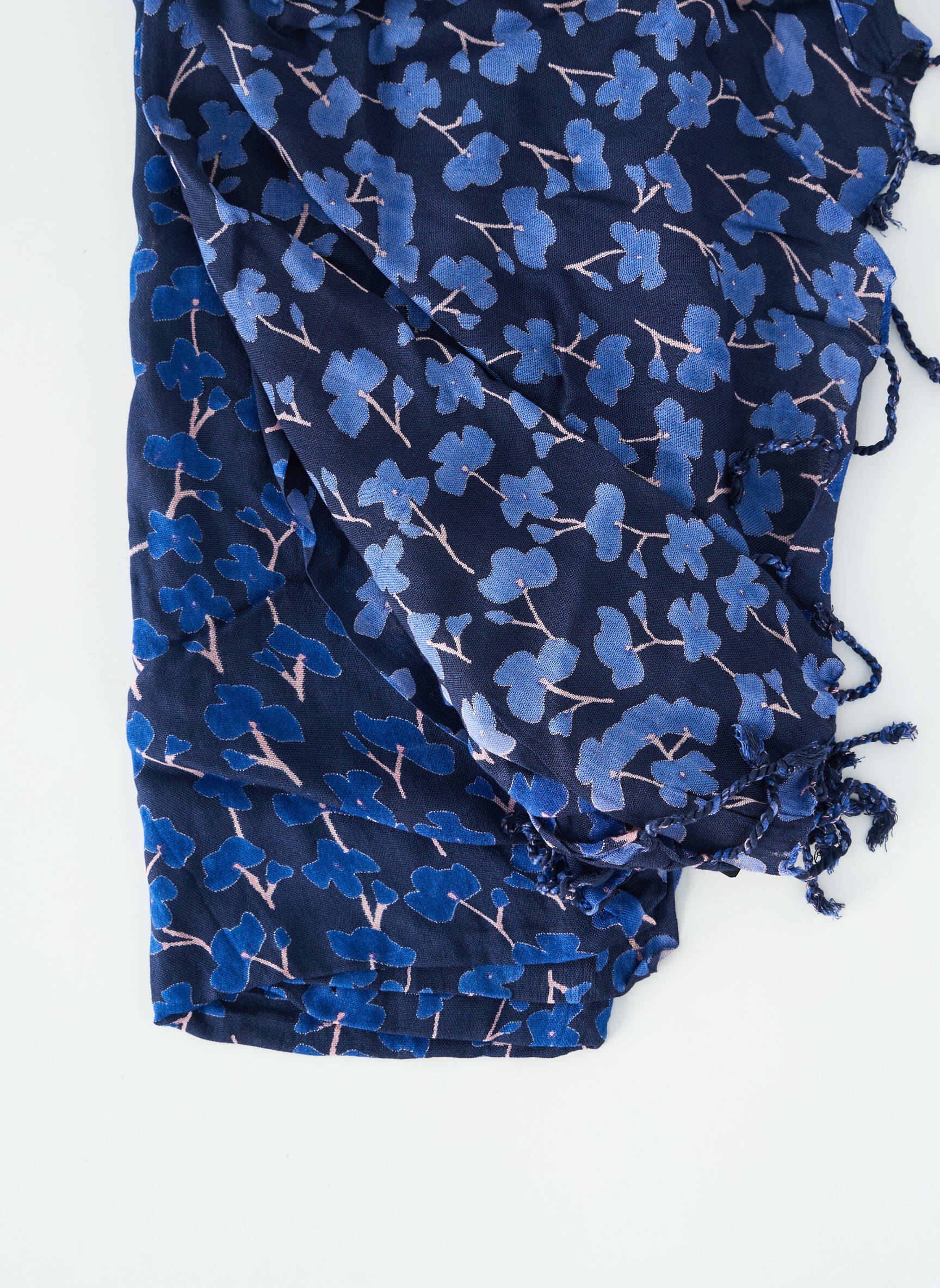 Foulard tissage popeline bleu THE BLUE TURBAN femme