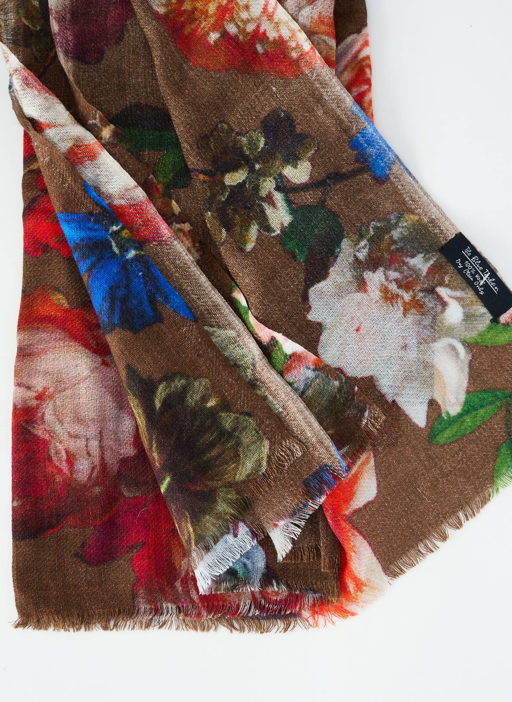 Foulard tissage popeline marron THE BLUE TURBAN femme