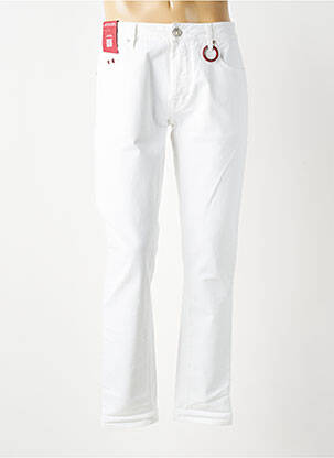 Jeans coupe slim fermeture boutonnée sur le devant taille normale blanc TRAMAROSSA homme