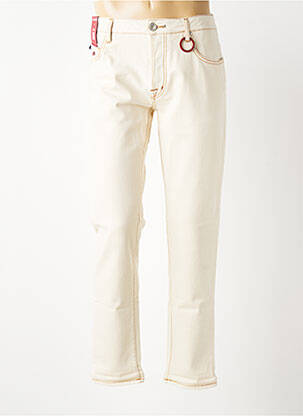 Jeans coupe slim fermeture boutonnée sur le devant taille normale beige TRAMAROSSA homme