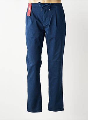 Pantalon chino fermeture zippée sous rabat avec crochet taille normale bleu TRAMAROSSA homme