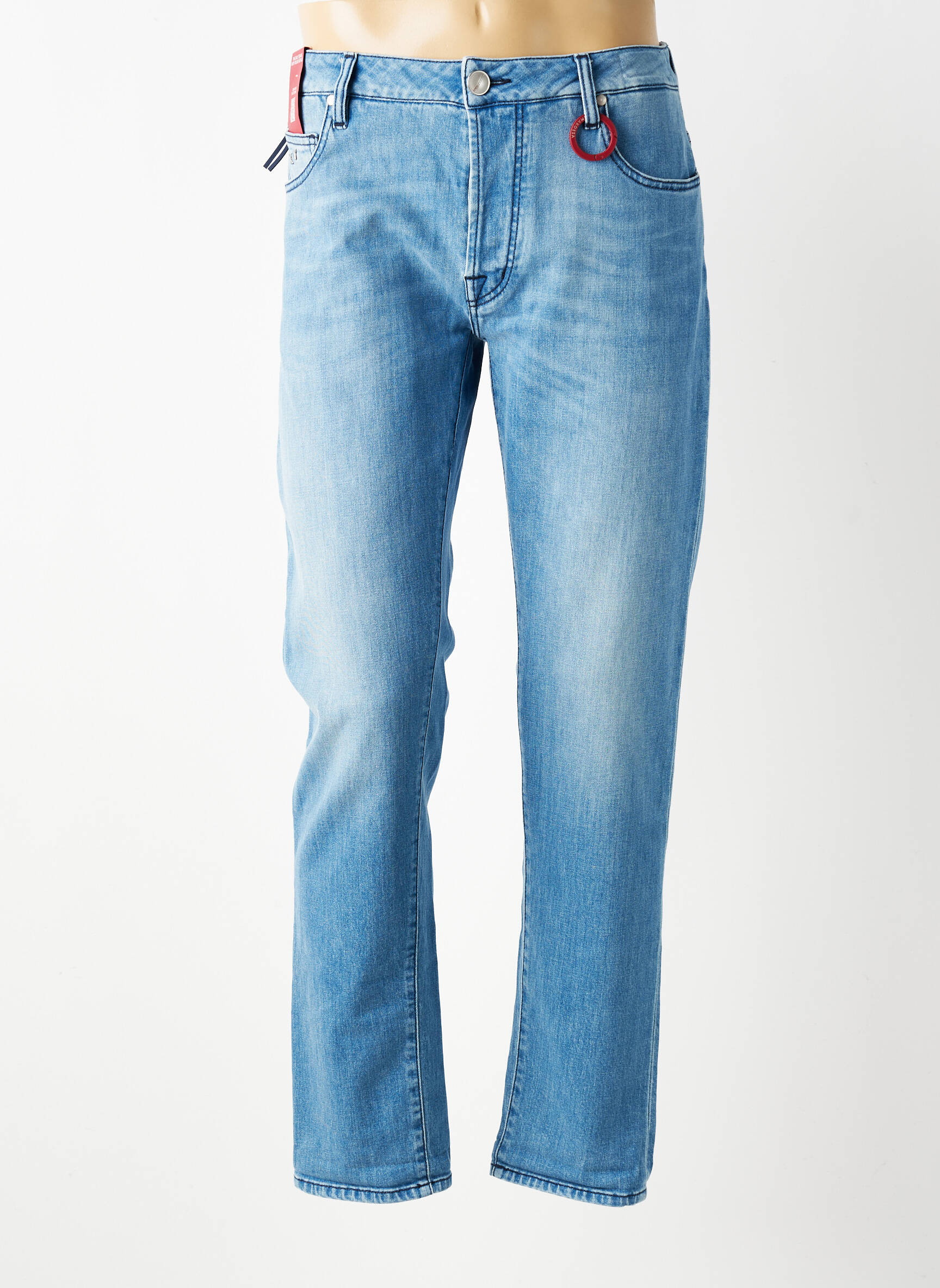 Jeans coupe slim fermeture boutonnée sur le devant taille normale bleu clair TRAMAROSSA homme
