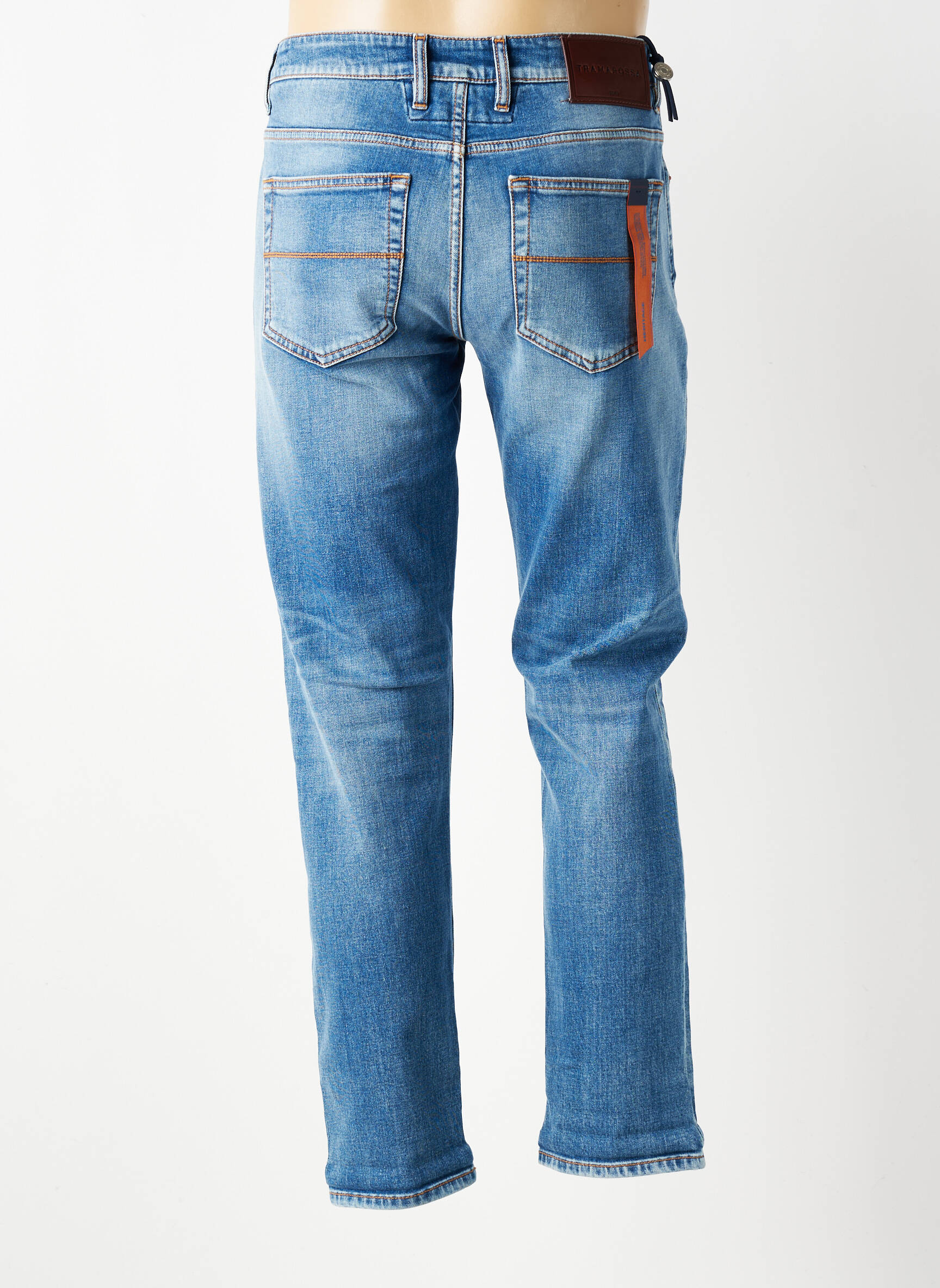 Jeans coupe slim fermeture boutonnée sur le devant taille normale bleu clair TRAMAROSSA homme