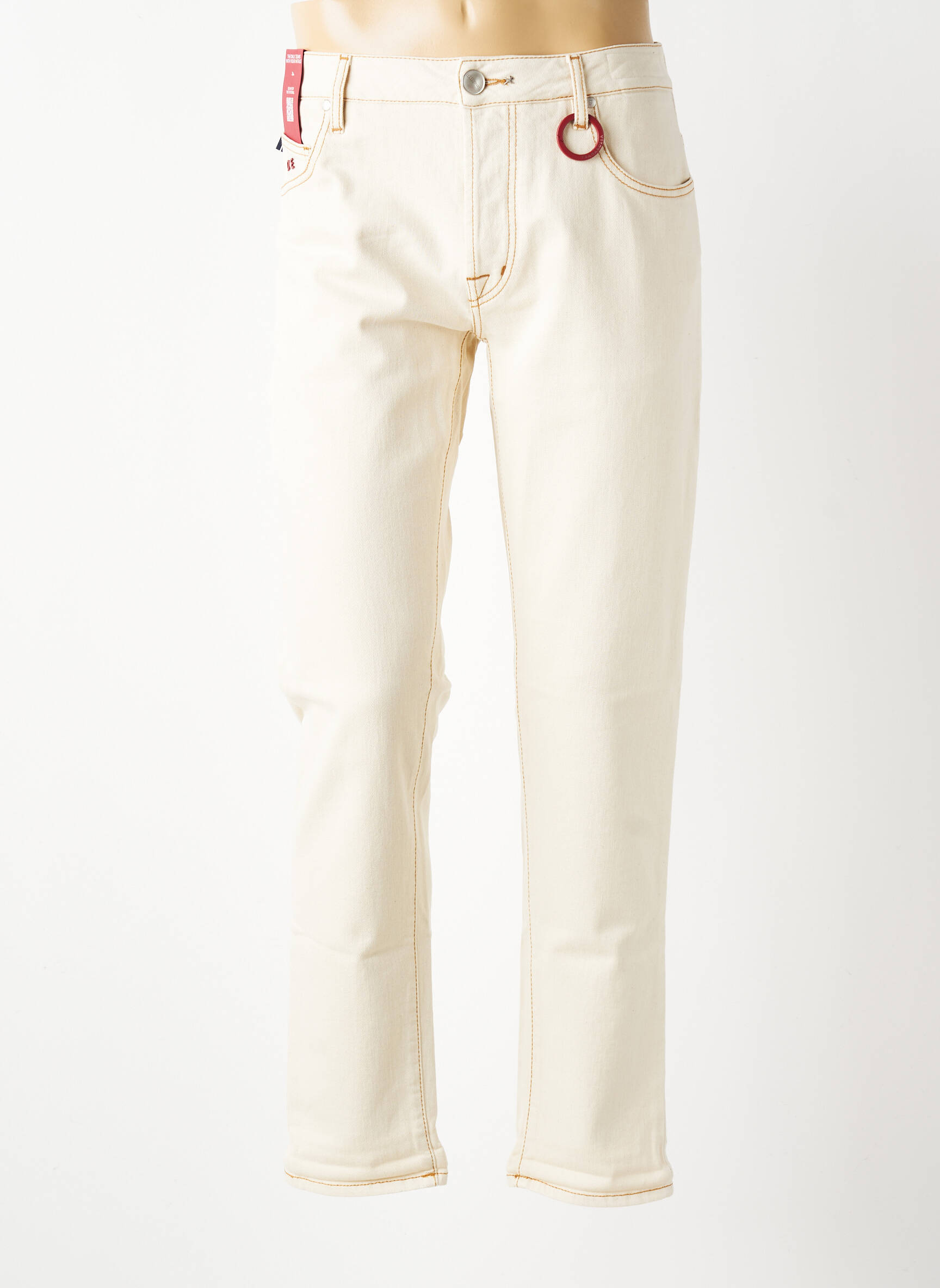 Jeans coupe slim fermeture boutonnée sur le devant taille normale beige TRAMAROSSA homme