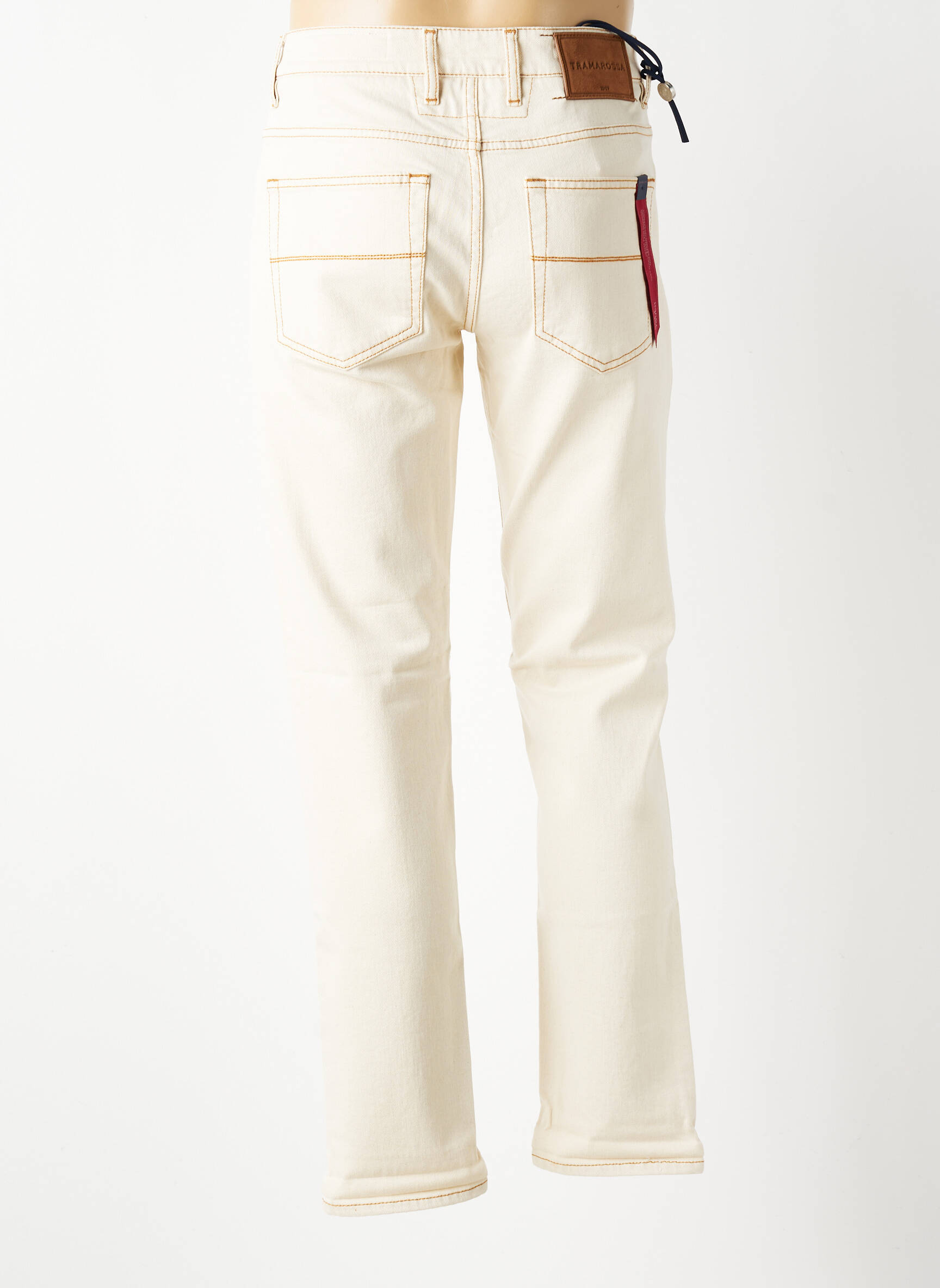 Jeans coupe slim fermeture boutonnée sur le devant taille normale beige TRAMAROSSA homme