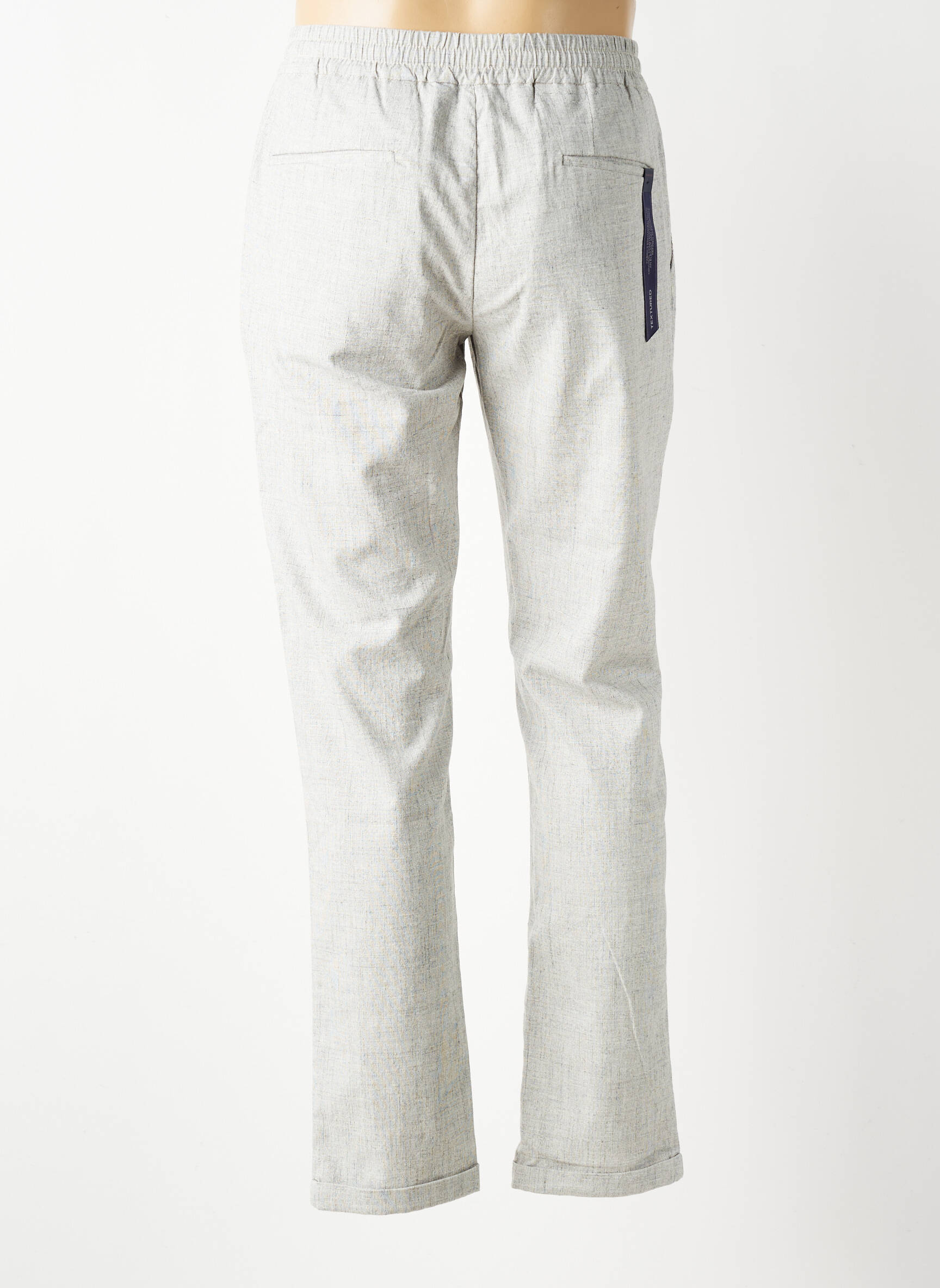 Pantalon chino fermeture zippée sous rabat avec crochet taille normale gris TRAMAROSSA homme
