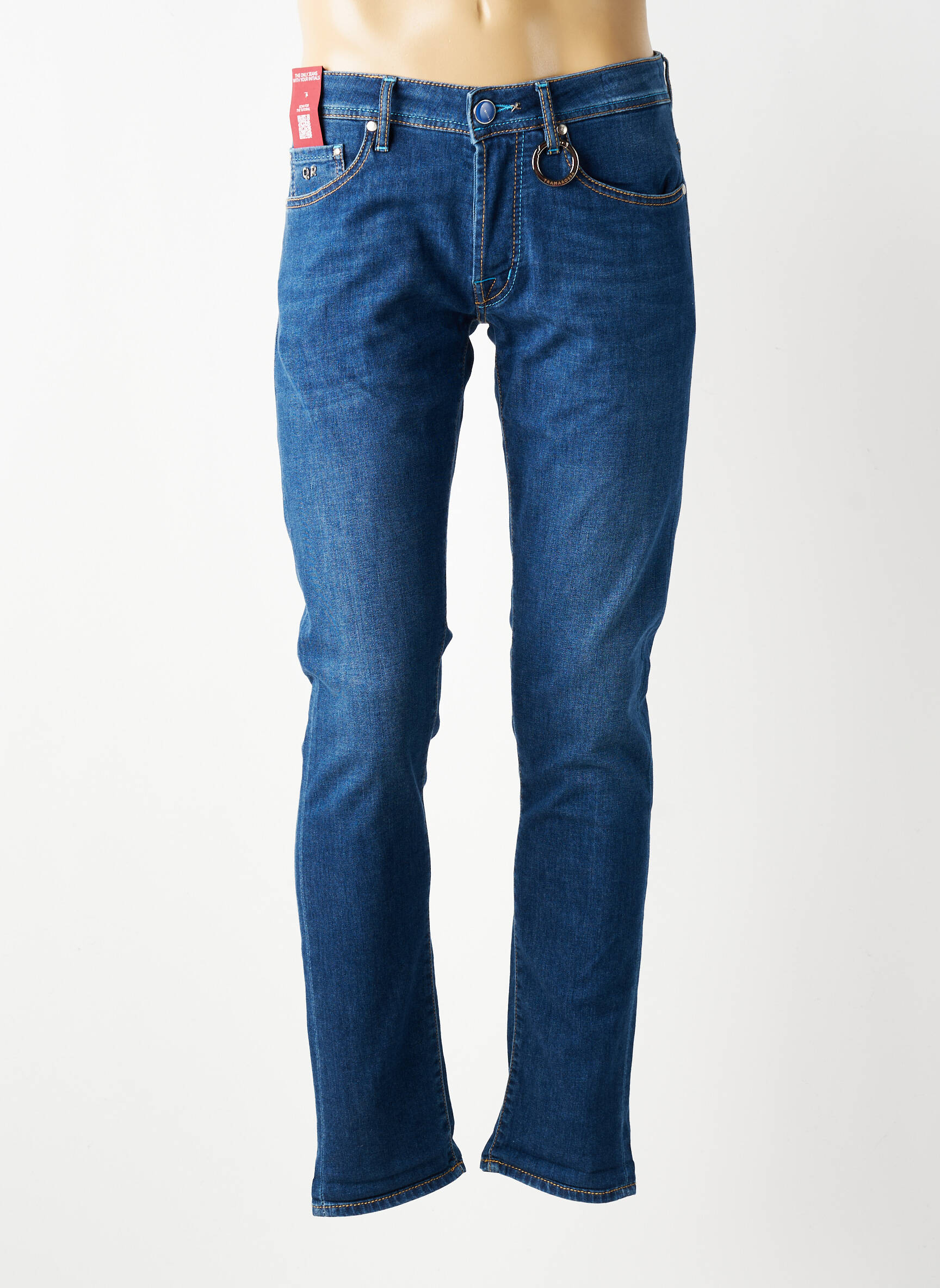 Jeans coupe slim fermeture boutonnée sur le devant taille normale bleu TRAMAROSSA homme