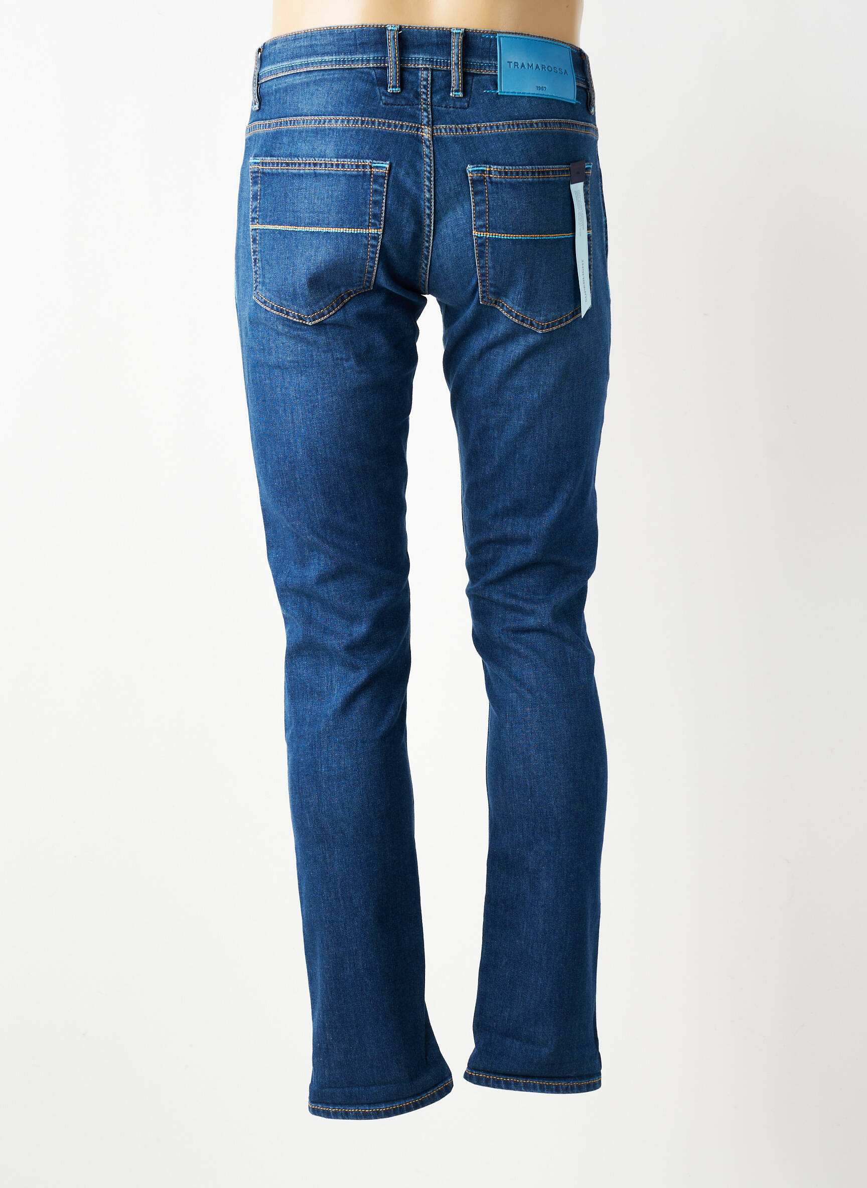 Jeans coupe slim fermeture boutonnée sur le devant taille normale bleu TRAMAROSSA homme