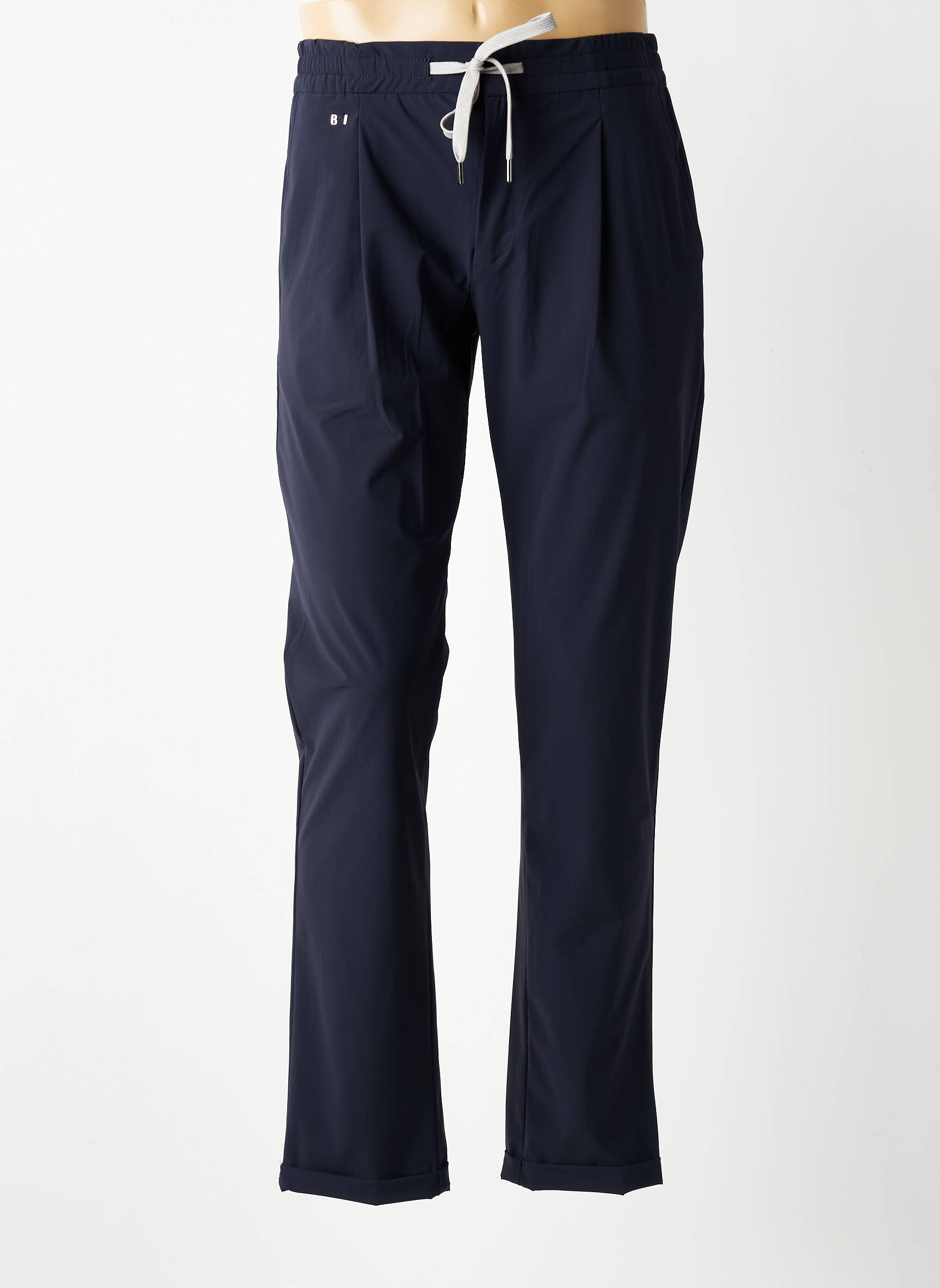 Pantalon chino fermeture zippée sous rabat avec crochet taille normale bleu TRAMAROSSA homme