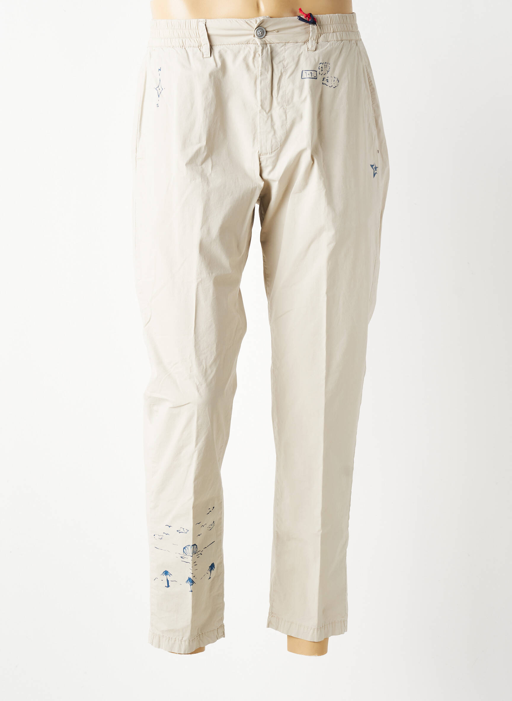 Pantalon chino tissage popeline taille normale beige BOB homme