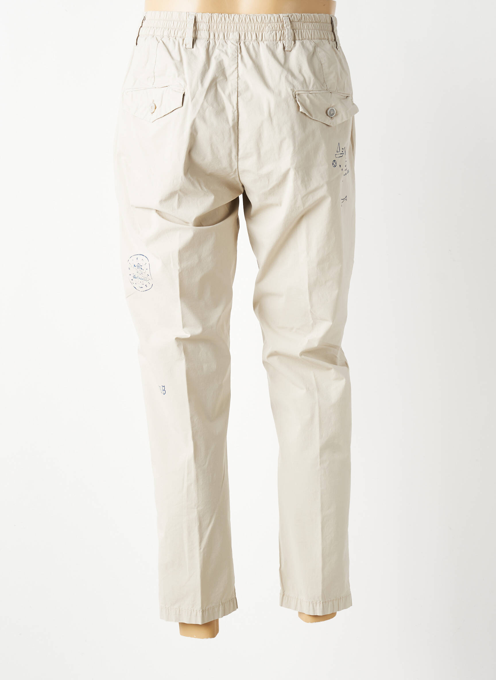 Pantalon chino tissage popeline taille normale beige BOB homme
