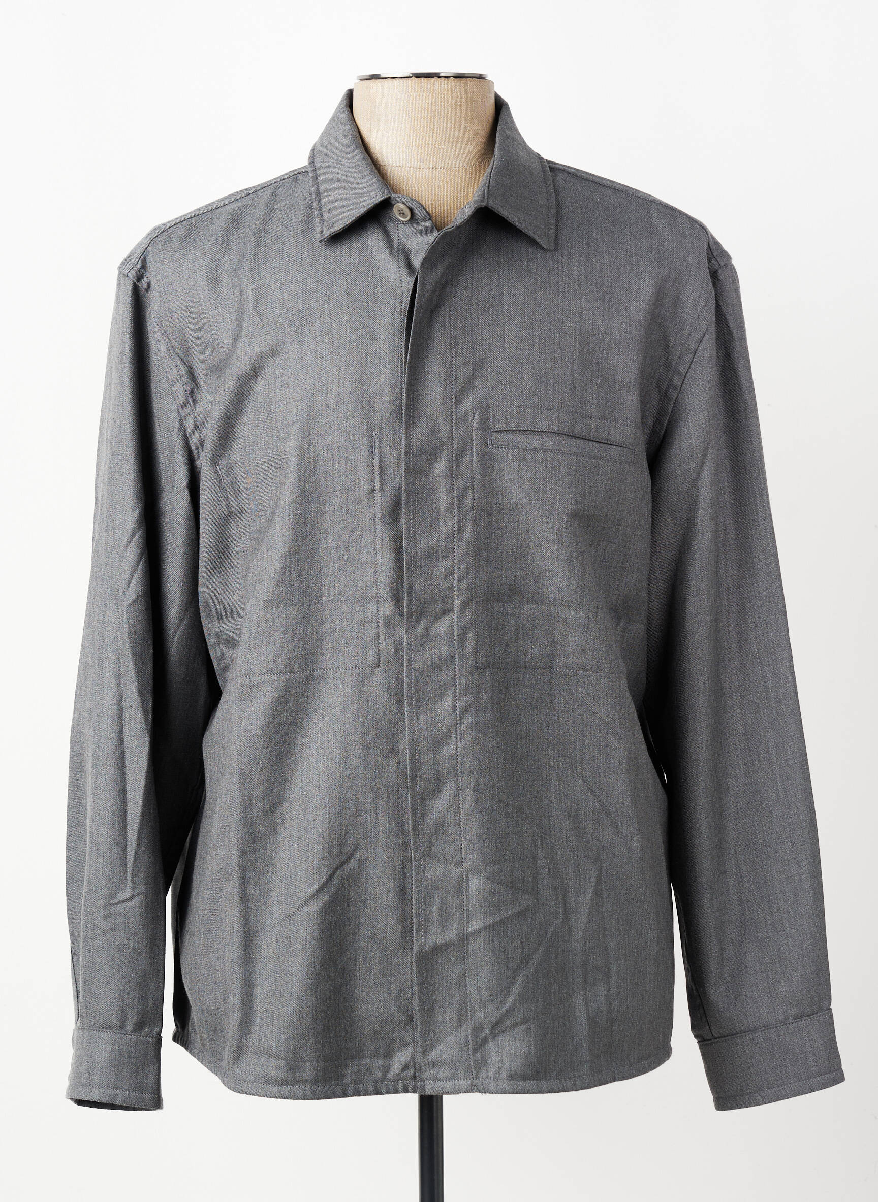 Chemise manches longues coupe cintrée gris BARMAS homme
