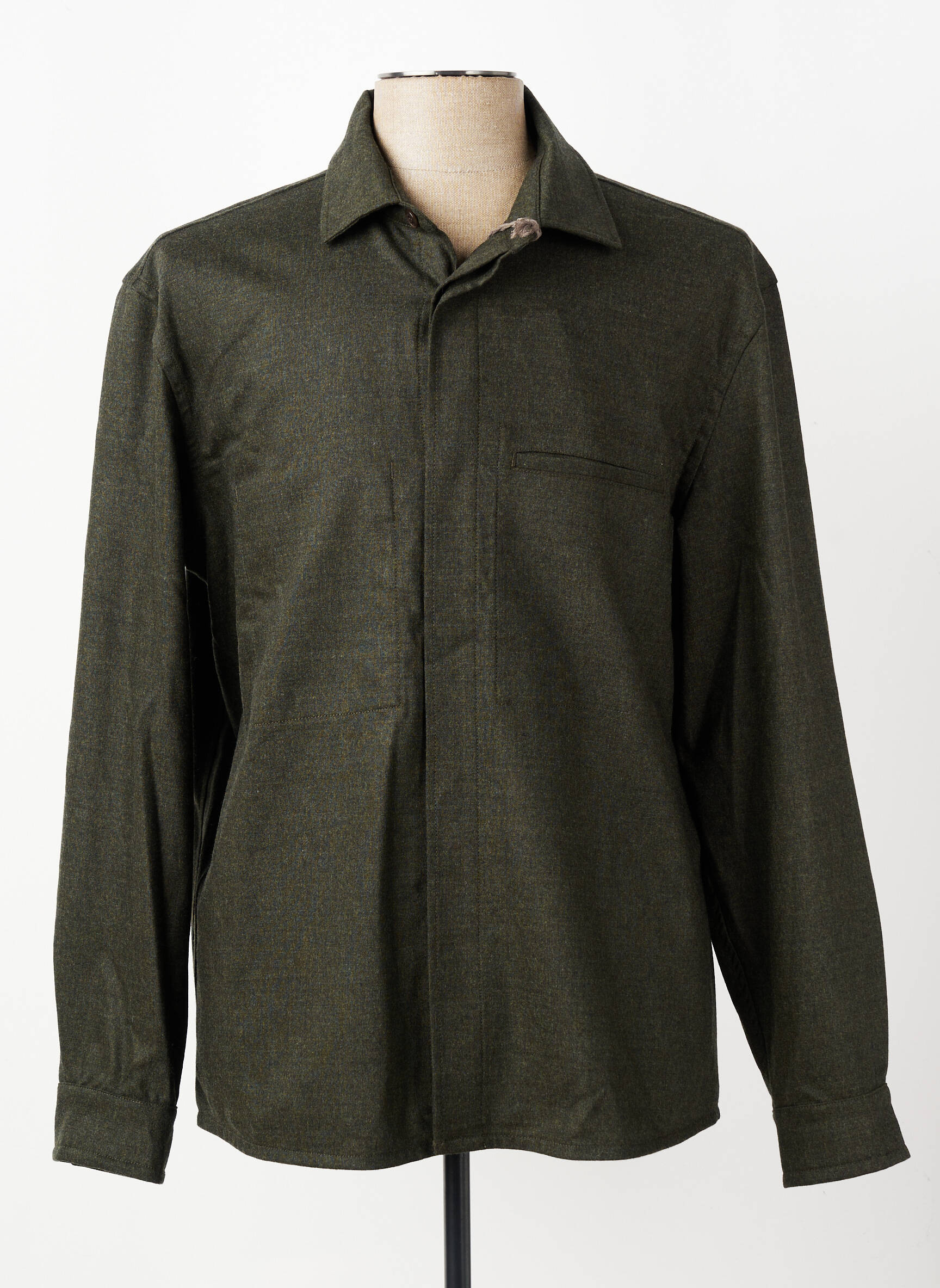 Chemise manches longues coupe cintrée vert BARMAS homme
