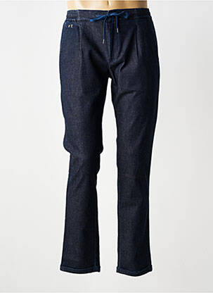 Pantalon chino fermeture zippée sous rabat avec crochet taille normale bleu TRAMAROSSA homme