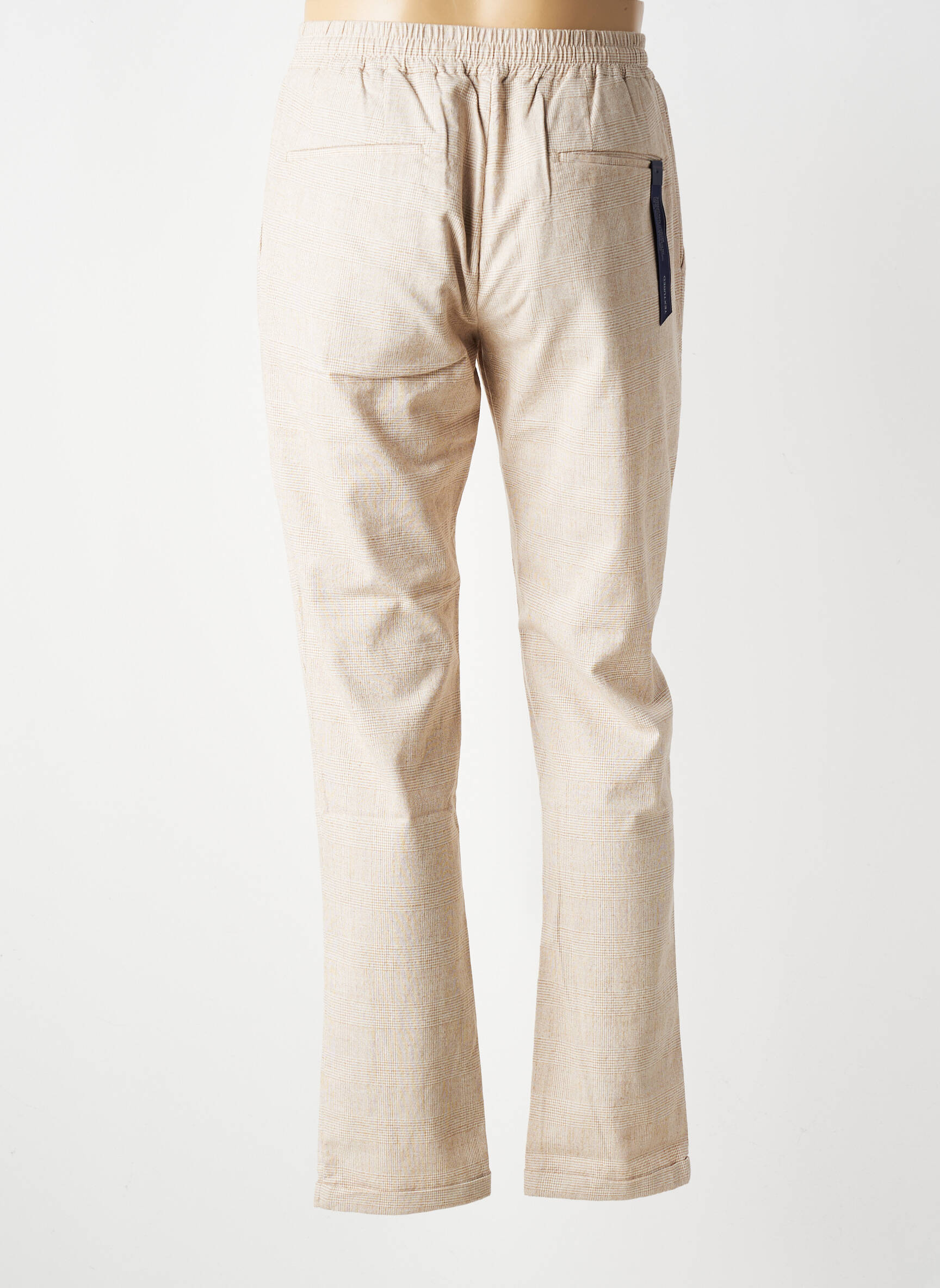 Pantalon chino imprimé imprimé prince de galle taille normale beige TRAMAROSSA homme