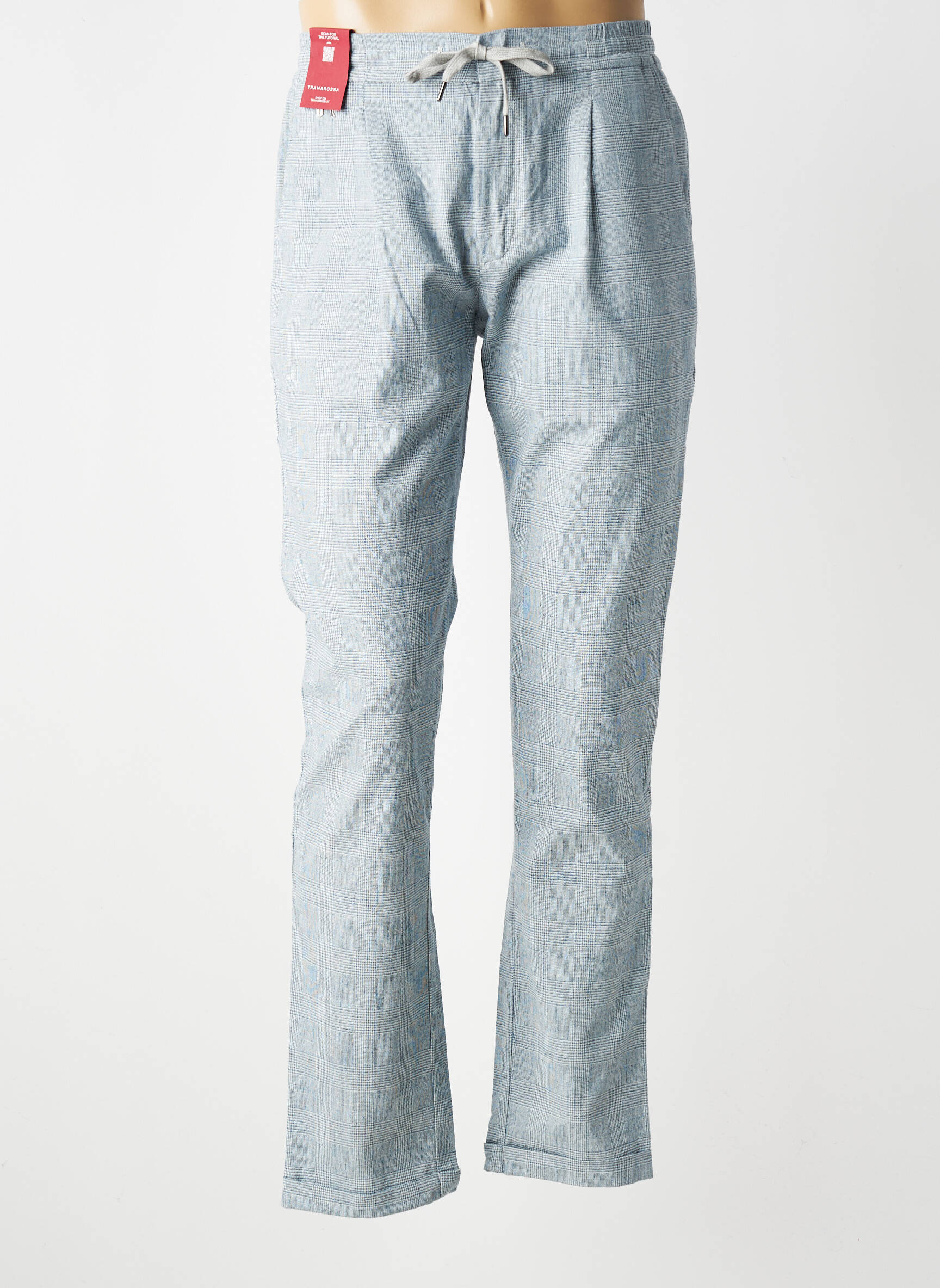 Pantalon chino imprimé imprimé prince de galle taille normale bleu TRAMAROSSA homme