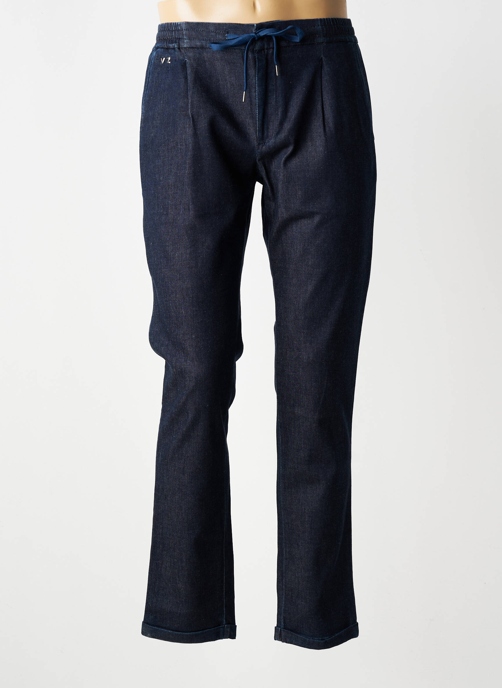 Pantalon chino fermeture zippée sous rabat avec crochet taille normale bleu TRAMAROSSA homme