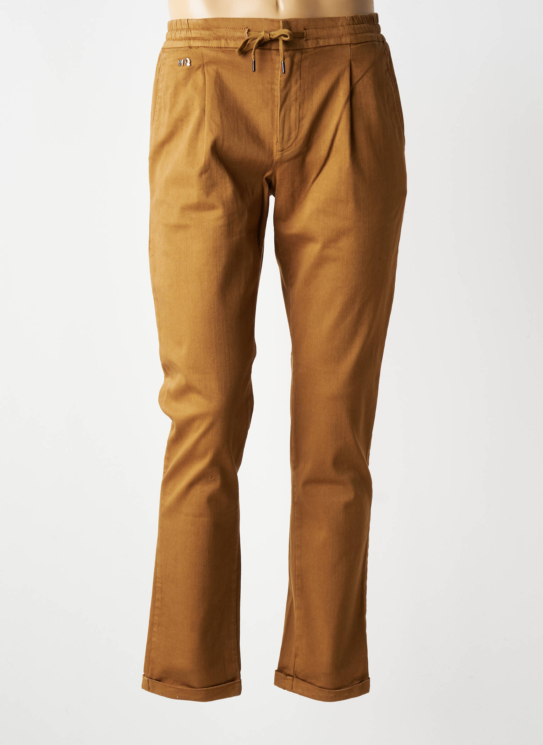 Pantalon chino fermeture zippée sous rabat avec crochet taille normale marron TRAMAROSSA homme